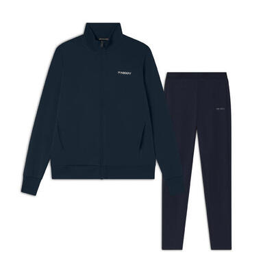 Tuta con zip e collo alto in tessuto interlock di cotone