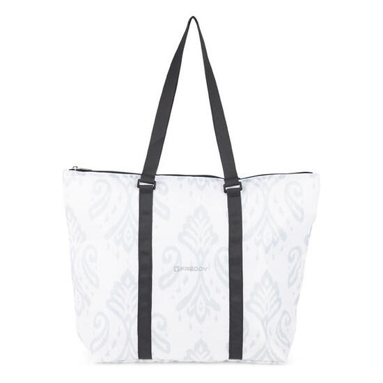Borsa Shopper fantasia floreale con zip