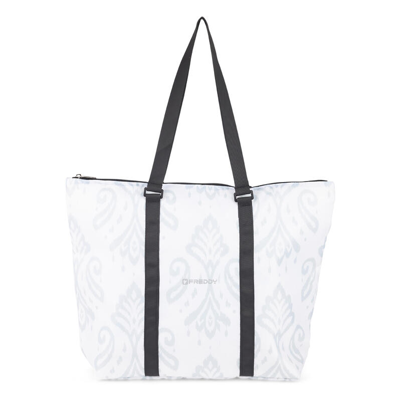 Shopping bag à imprimé floral avec fermeture à glissière