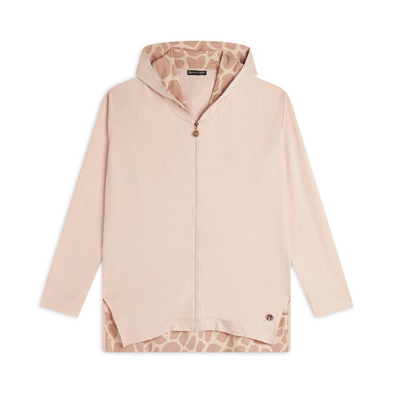 Felpa con zip e cappuccio in viscosa