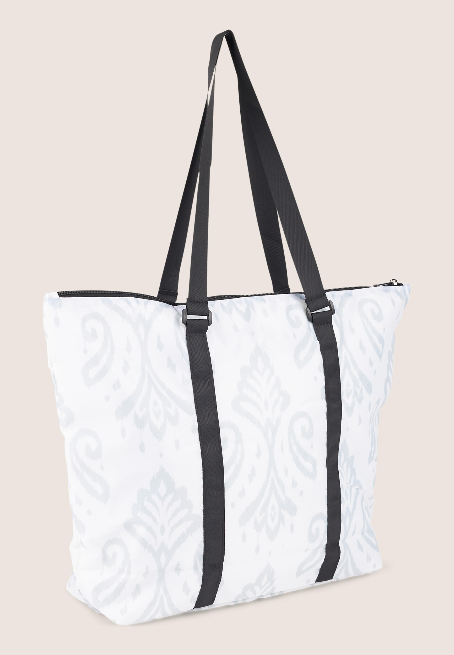 Bolso shopper con estampado floral y cremallera 3/3