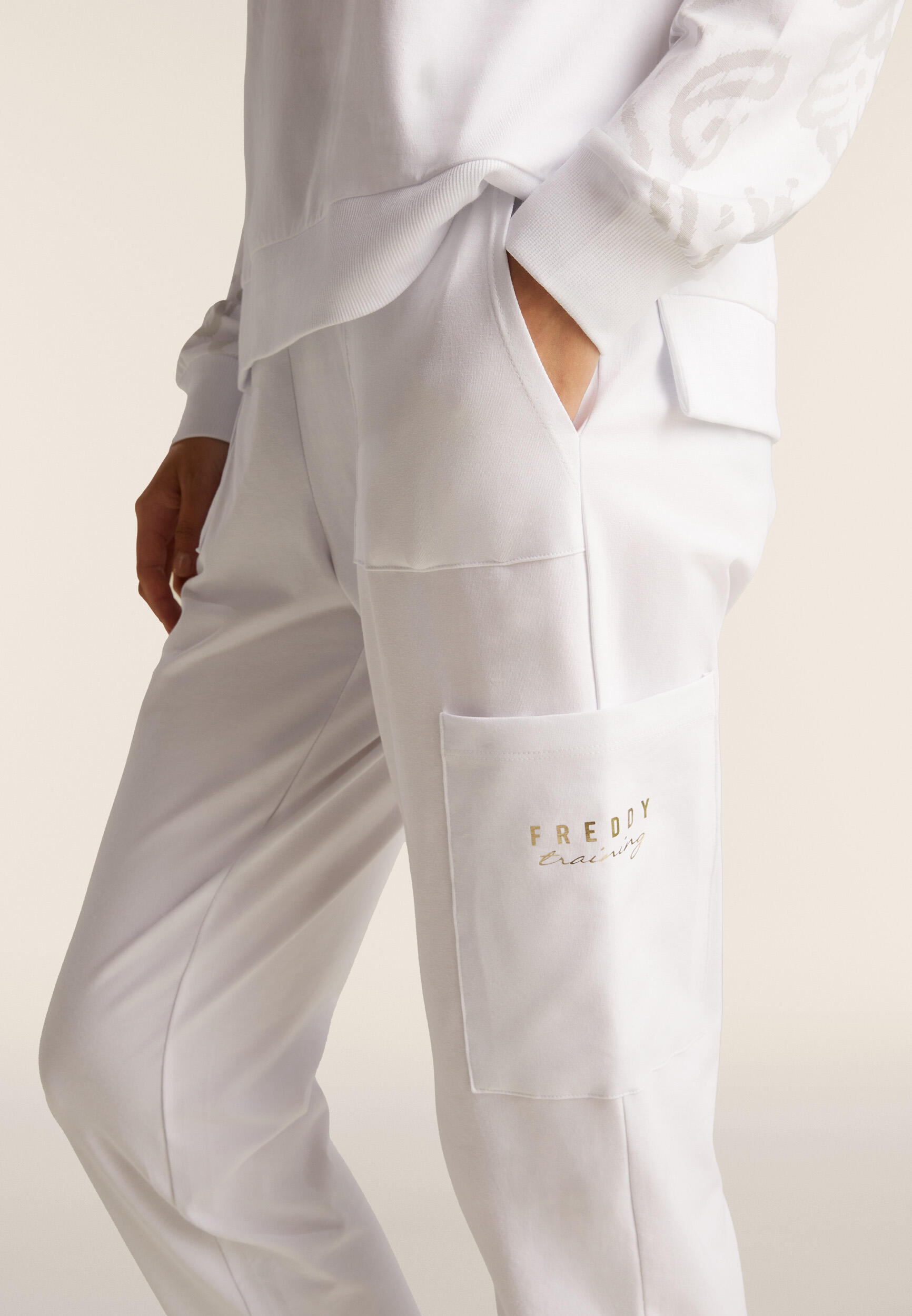 Pantaloni sportivi con fascia in vita floreale 2/5