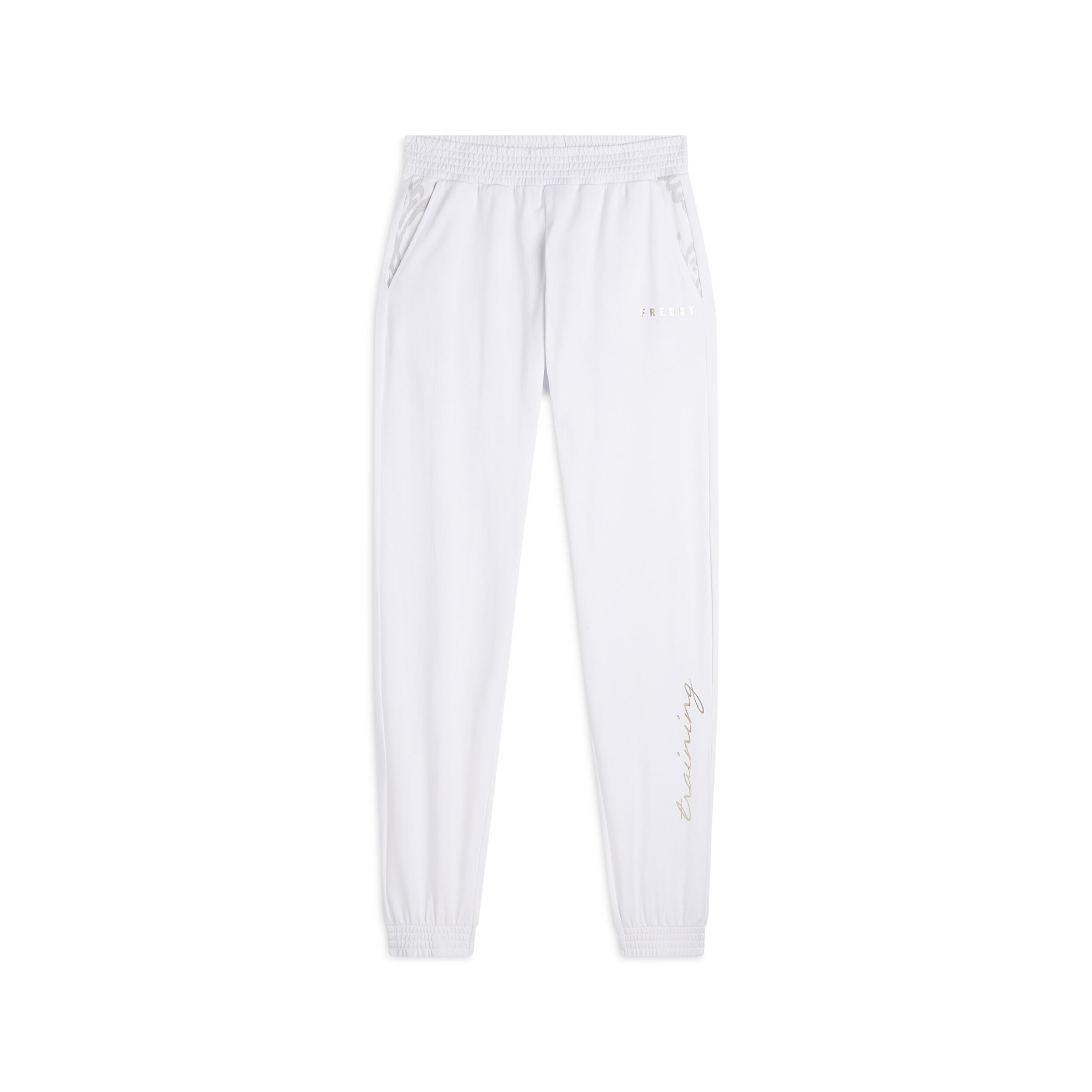 Pantalon avec élastique au bas et détails floraux 1/5