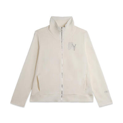 Felpa Zip e Collo Alto con dettaglio Effetto Seta