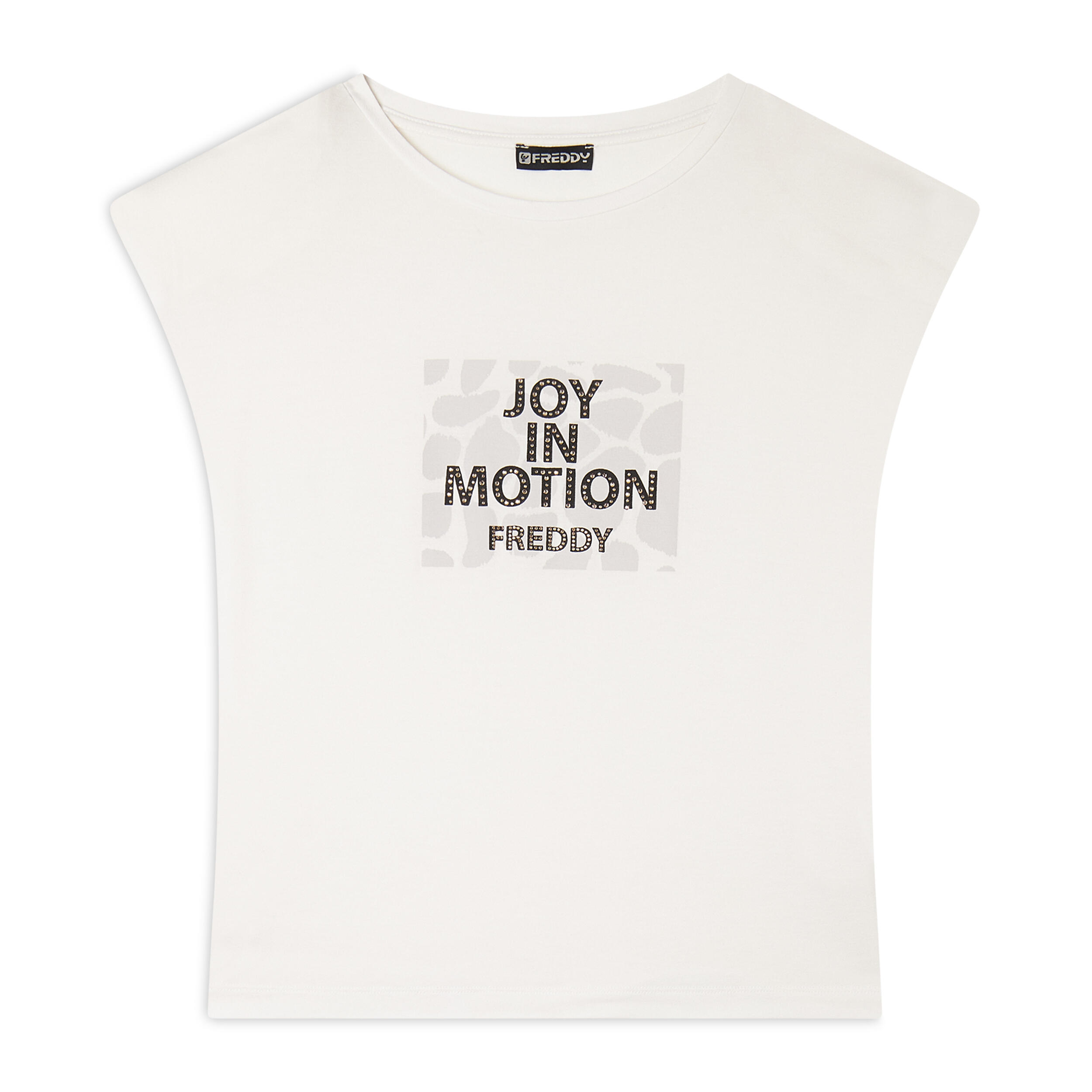 Freddy - T-shirt Raccourci Sans Manches En Jersey De Viscose Avec Graphisme - T-shirt Crop Top - Blanc - 36 Xs - Decathlon