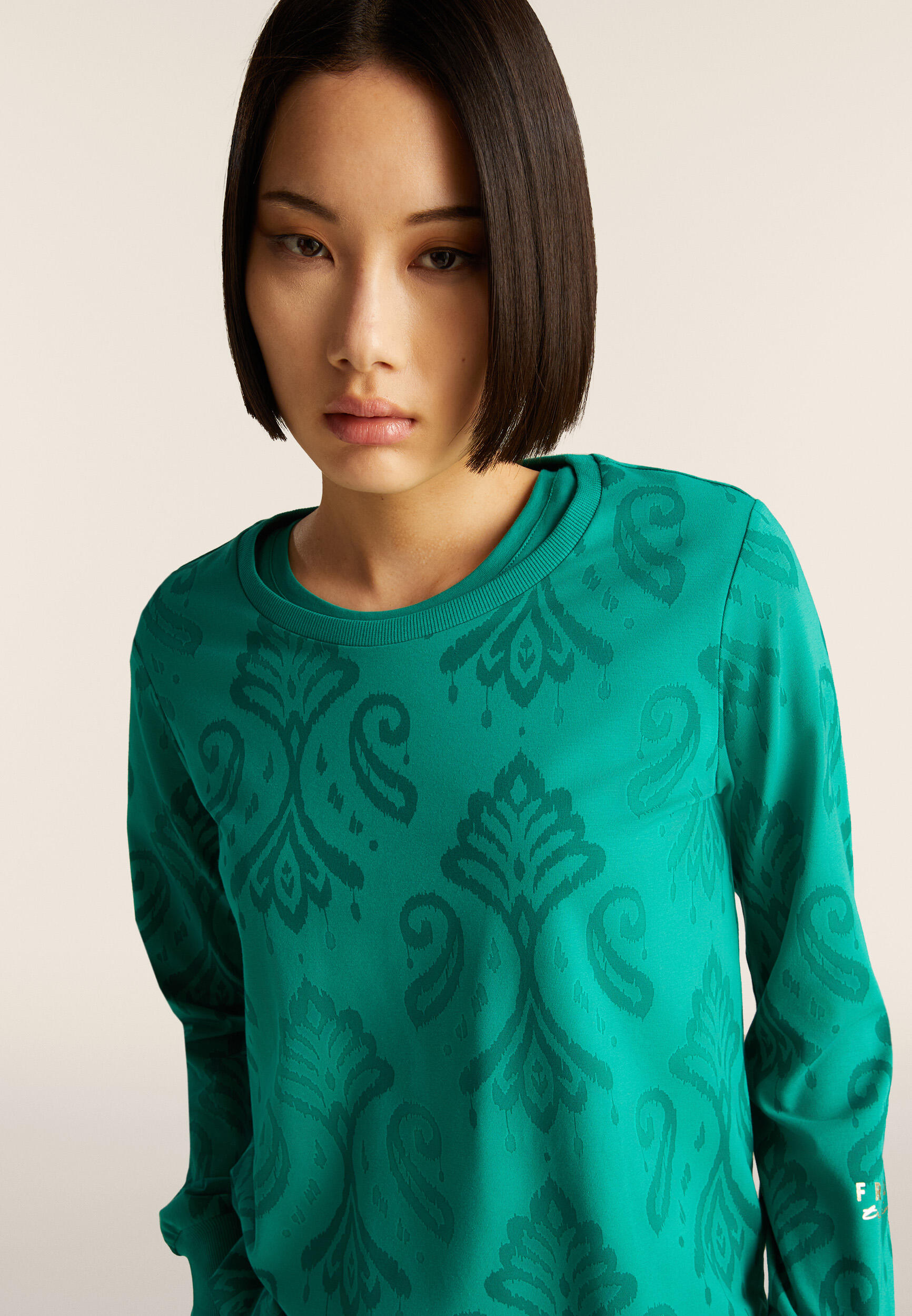 Sweat-shirt à col ras du cou en jersey à motif floral 4/5