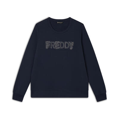 Felpa girocollo con Logo FREDDY in Strass