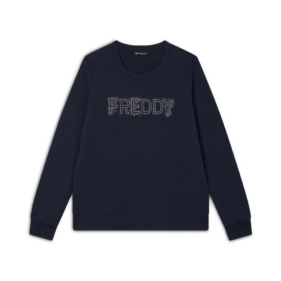 Felpa girocollo con Logo FREDDY in Strass