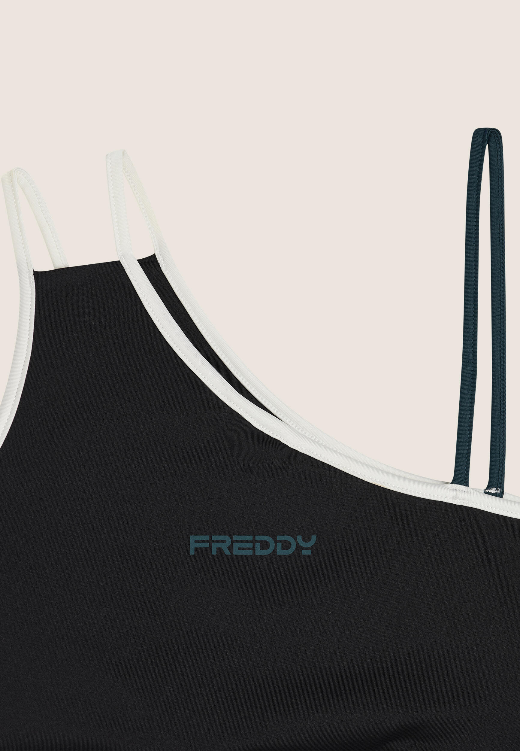 Reggiseno sportivo monospalla con dettagli contrasto 5/7