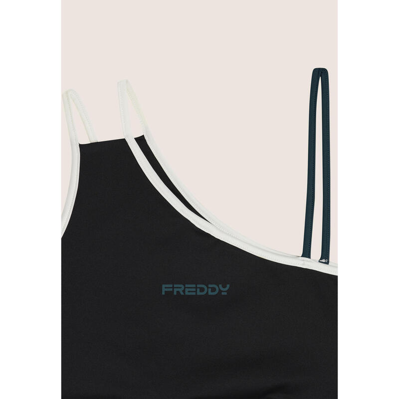 Brassière de sport à une seule bretelle avec détails contrastés