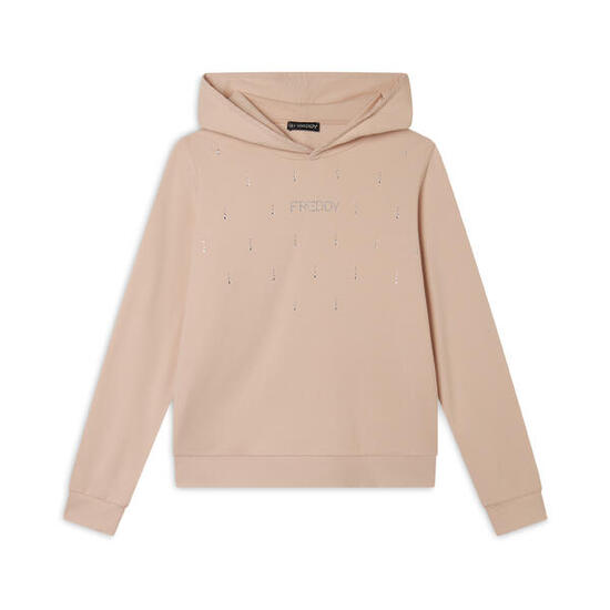 Felpa con Cappuccio decorata da Strass