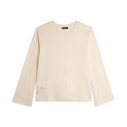 Sweat-shirt à col ras du cou en molleton de coton avec fentes latérales