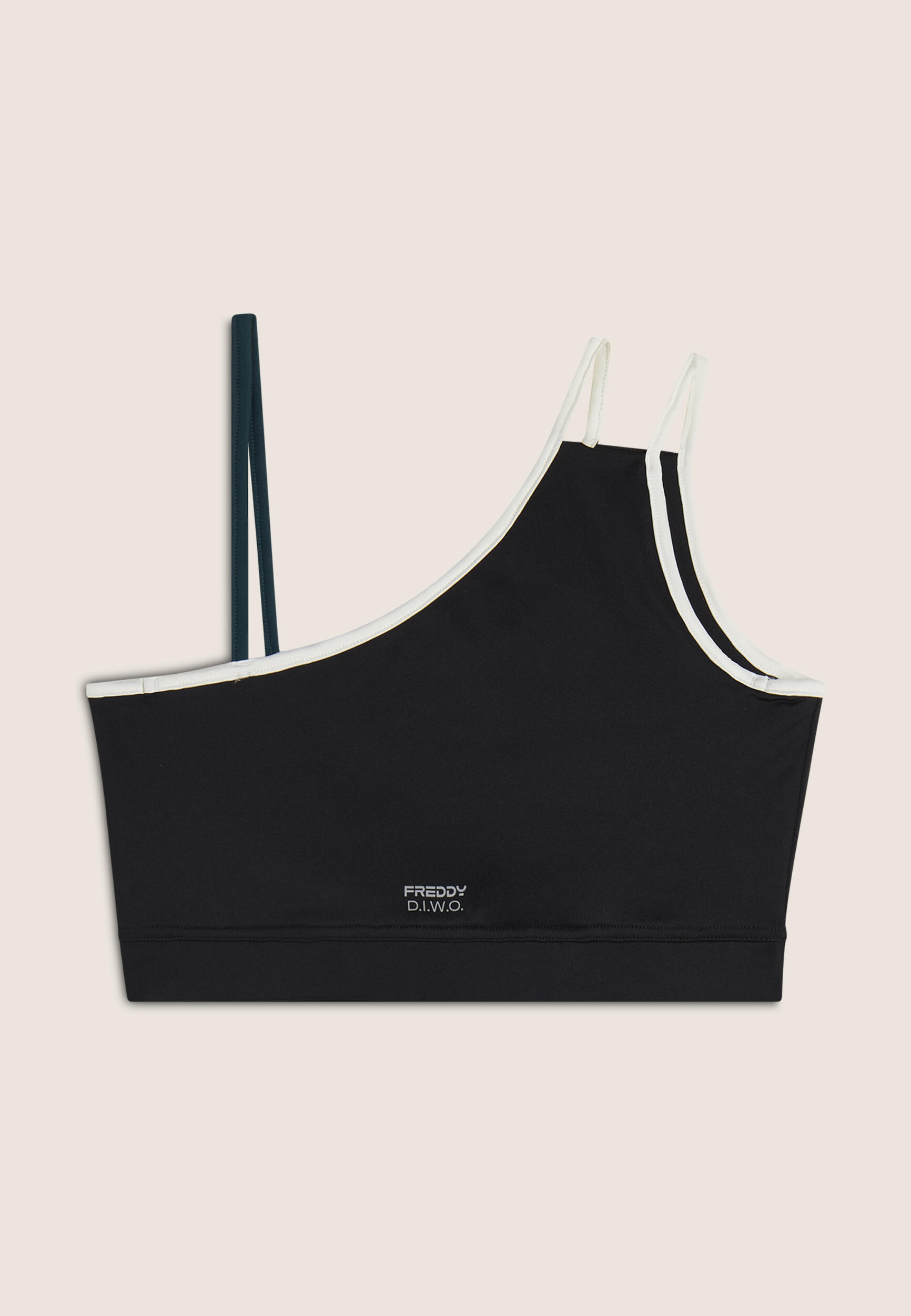Reggiseno sportivo monospalla con dettagli contrasto 4/7