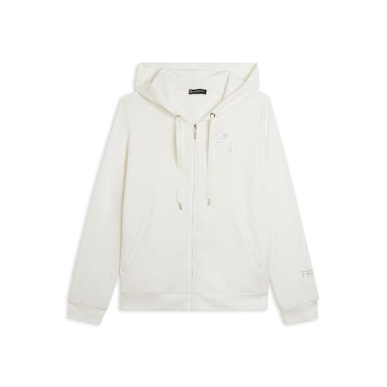 Felpa Cappuccio e Zip con Logo FY in Strass