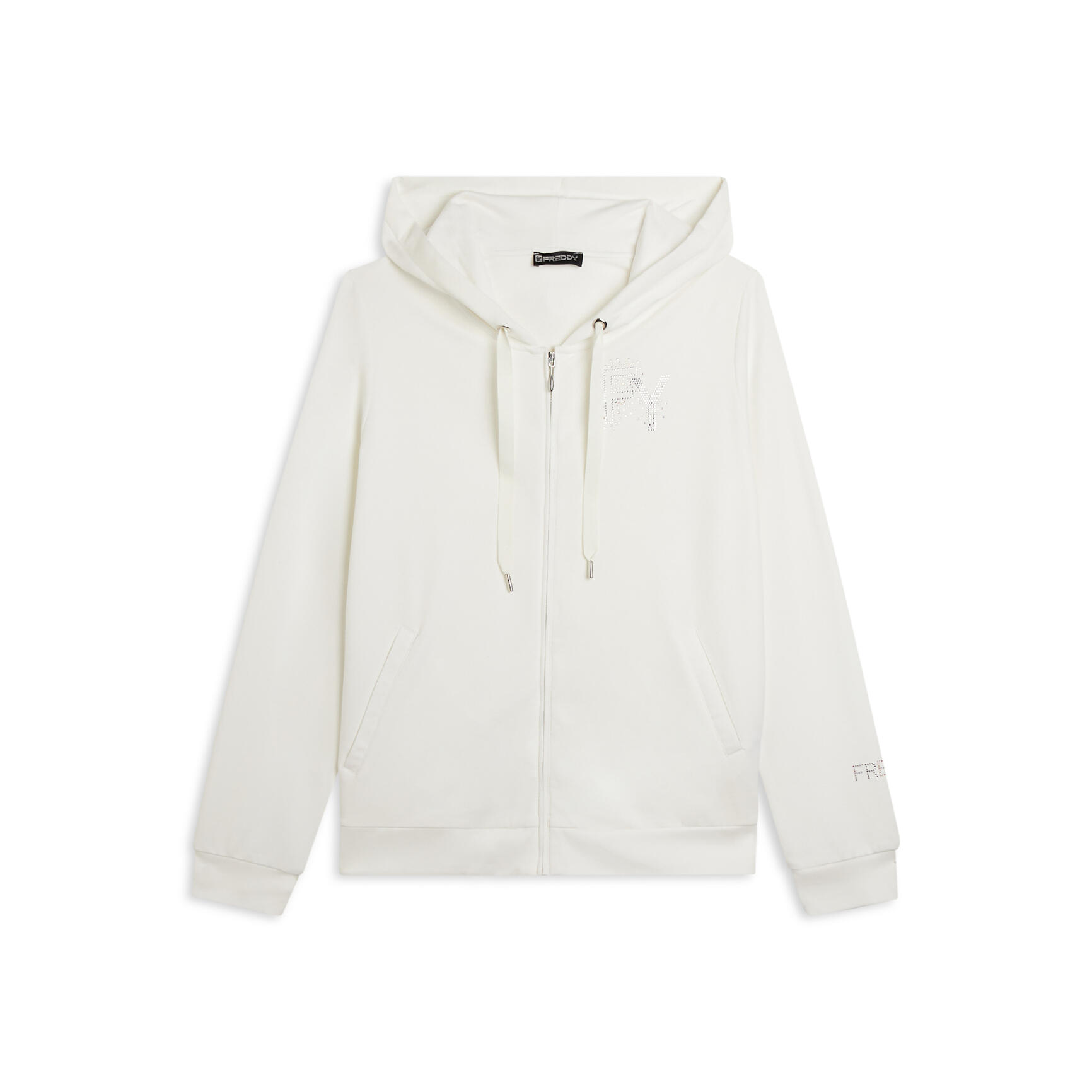Freddy - Sweat-shirt À Capuche Et À Fermeture À Glissière Avec Le Logo Fy En Paillettes - Sweat Zippé - Blanc - 36 Xs - Decathlon