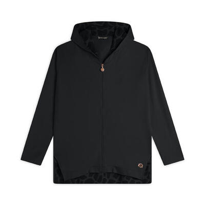 Felpa con zip e cappuccio in viscosa