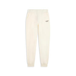 Pantalon à coupe classique en molleton de coton avec poignets côtelés