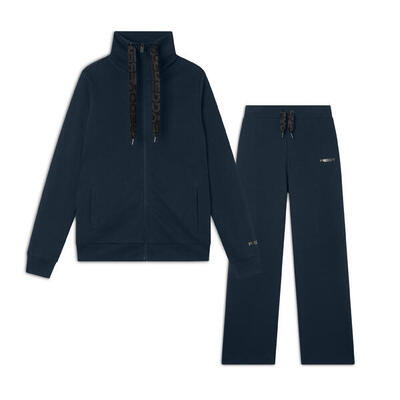 Tuta interlock comfort fit con zip e collo alto ampio