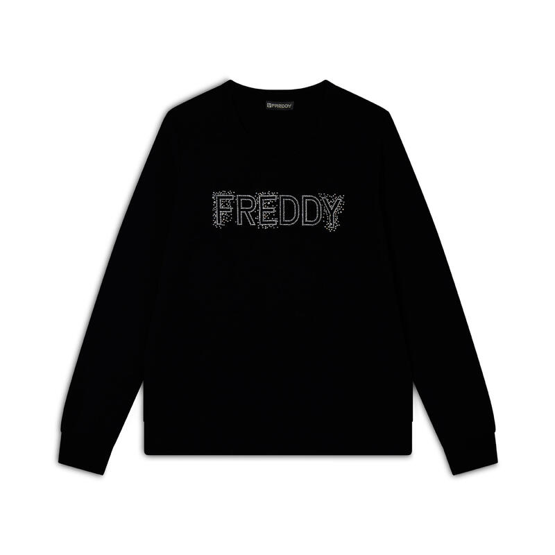 Sweat-shirt à col ras du cou avec le logo FREDDY en paillettes