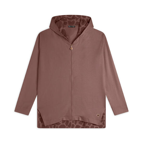 Felpa con zip e cappuccio in viscosa
