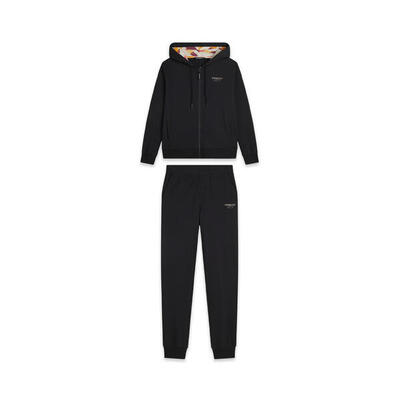 Tuta donna con zip. cappuccio e dettagli zebra multicolor