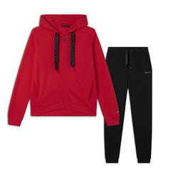 Survêtement avec fermeture à glissière, capuche en tissu interlock et maxi cordo