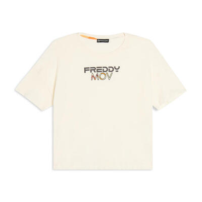 T-shirt Cropped con Spacchi Laterali