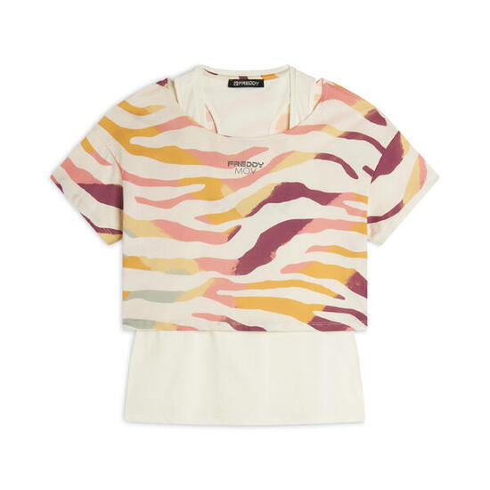Set T-shirt Cropped multicolore e Canotta