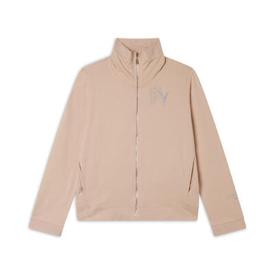 Felpa Zip e Collo Alto con dettaglio Effetto Seta