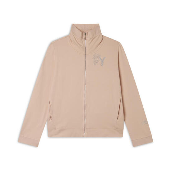 Felpa Zip e Collo Alto con dettaglio Effetto Seta