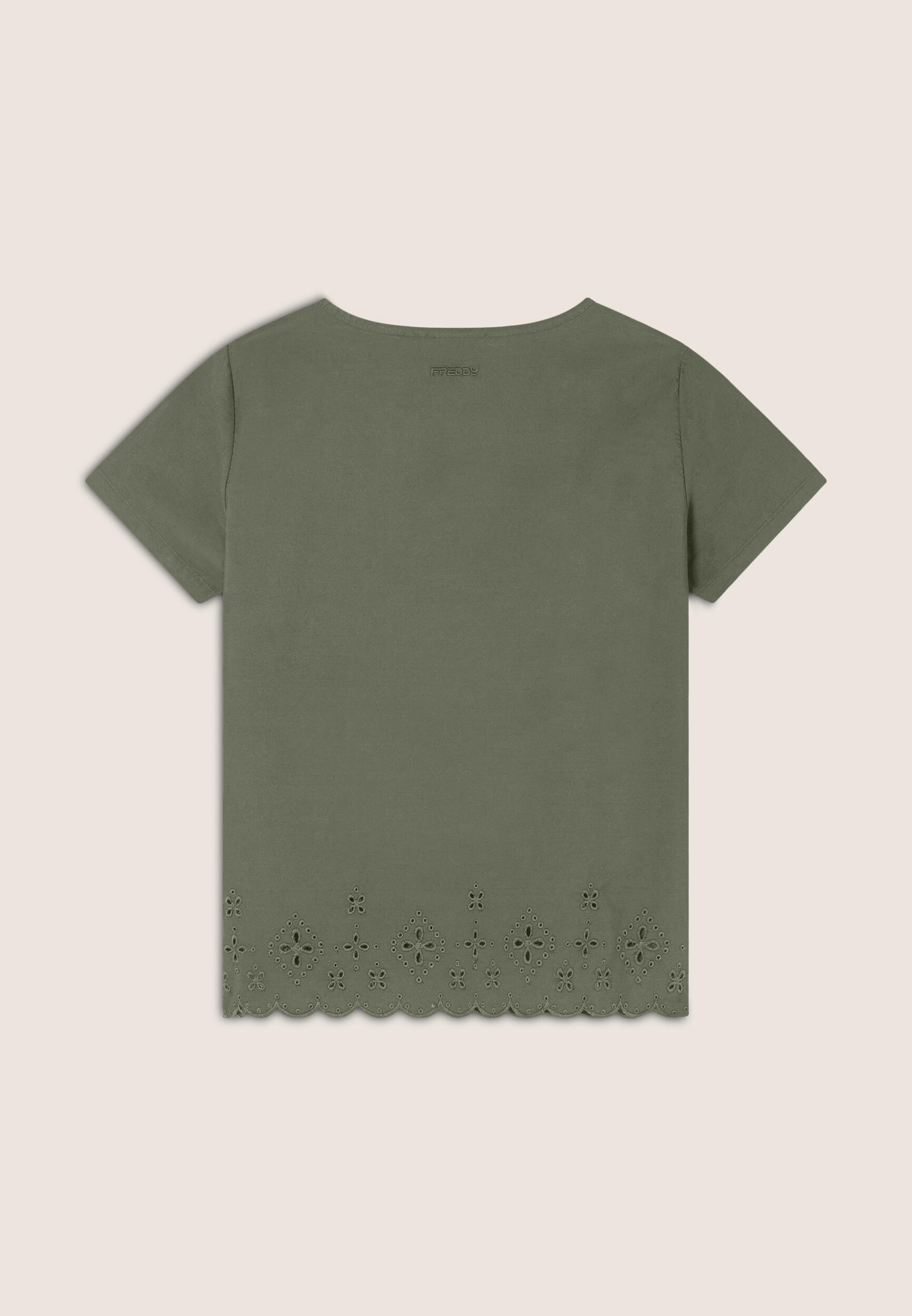 T-shirt regular in cotone con ricami Sangallo 2/3