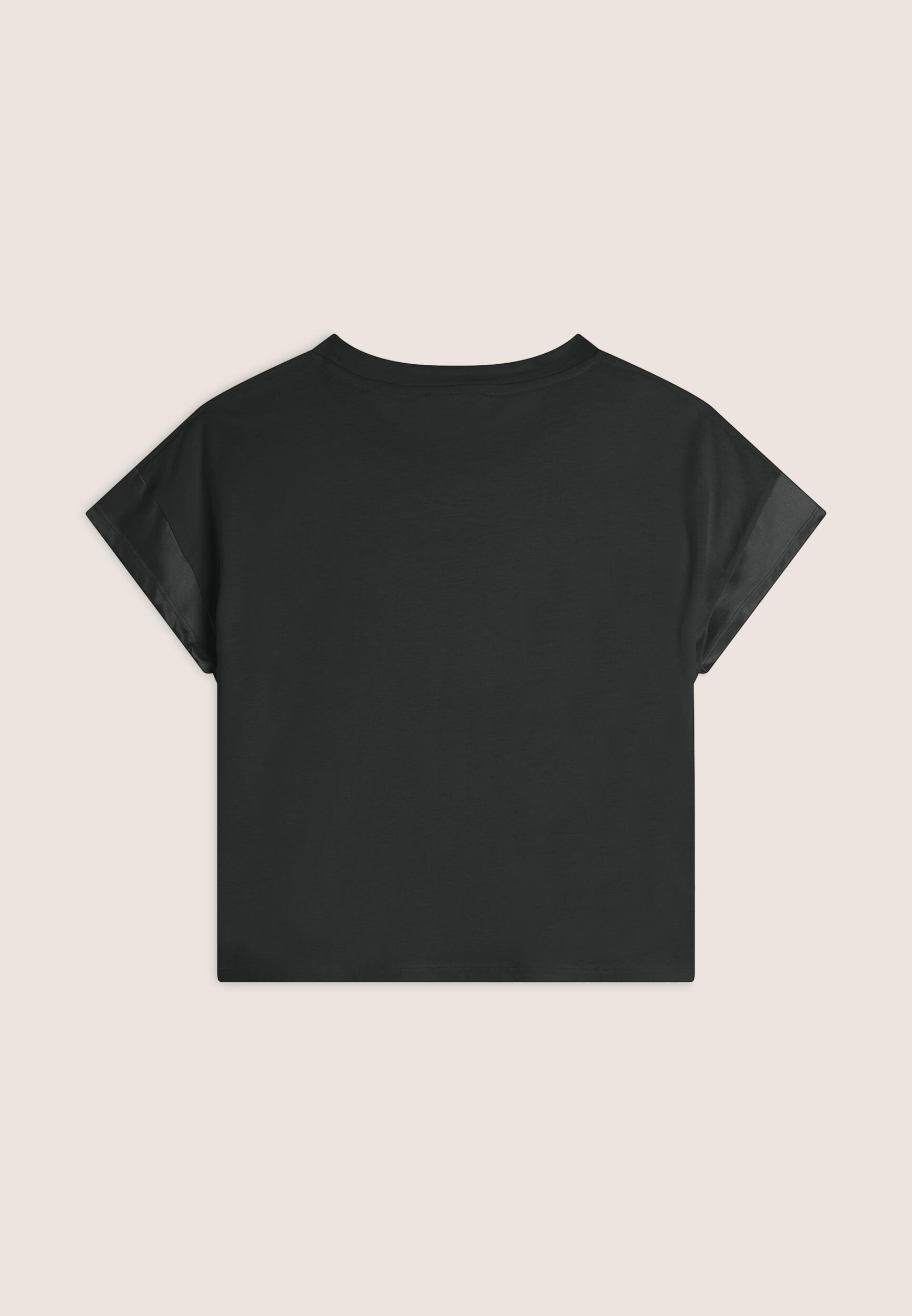 T-shirt corta in jersey con maniche effetto seta 2/3