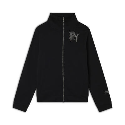 Felpa Zip e Collo Alto con dettaglio Effetto Seta