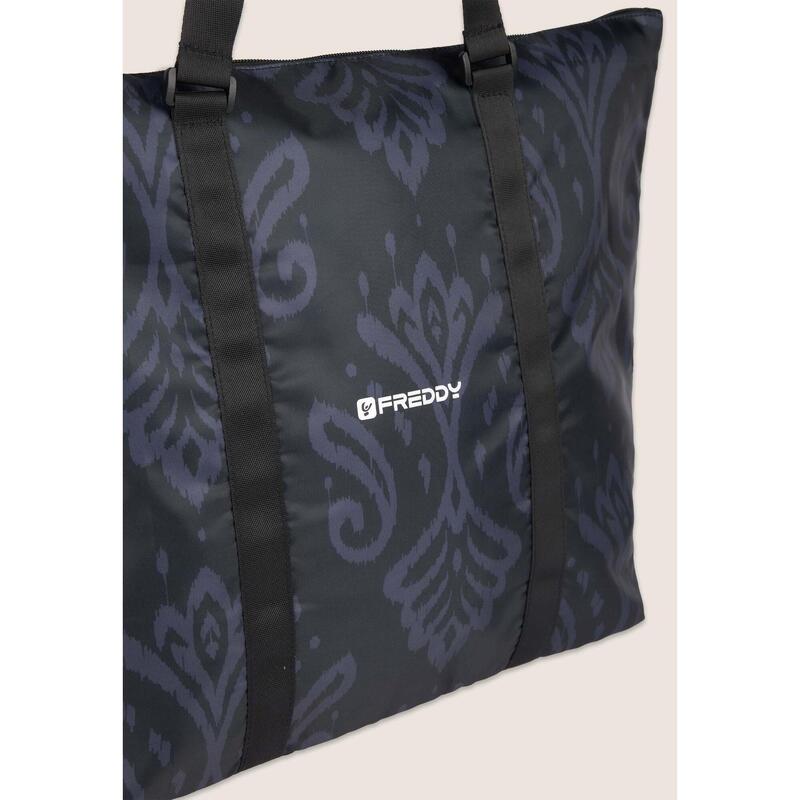 Shopping bag à imprimé floral avec fermeture à glissière