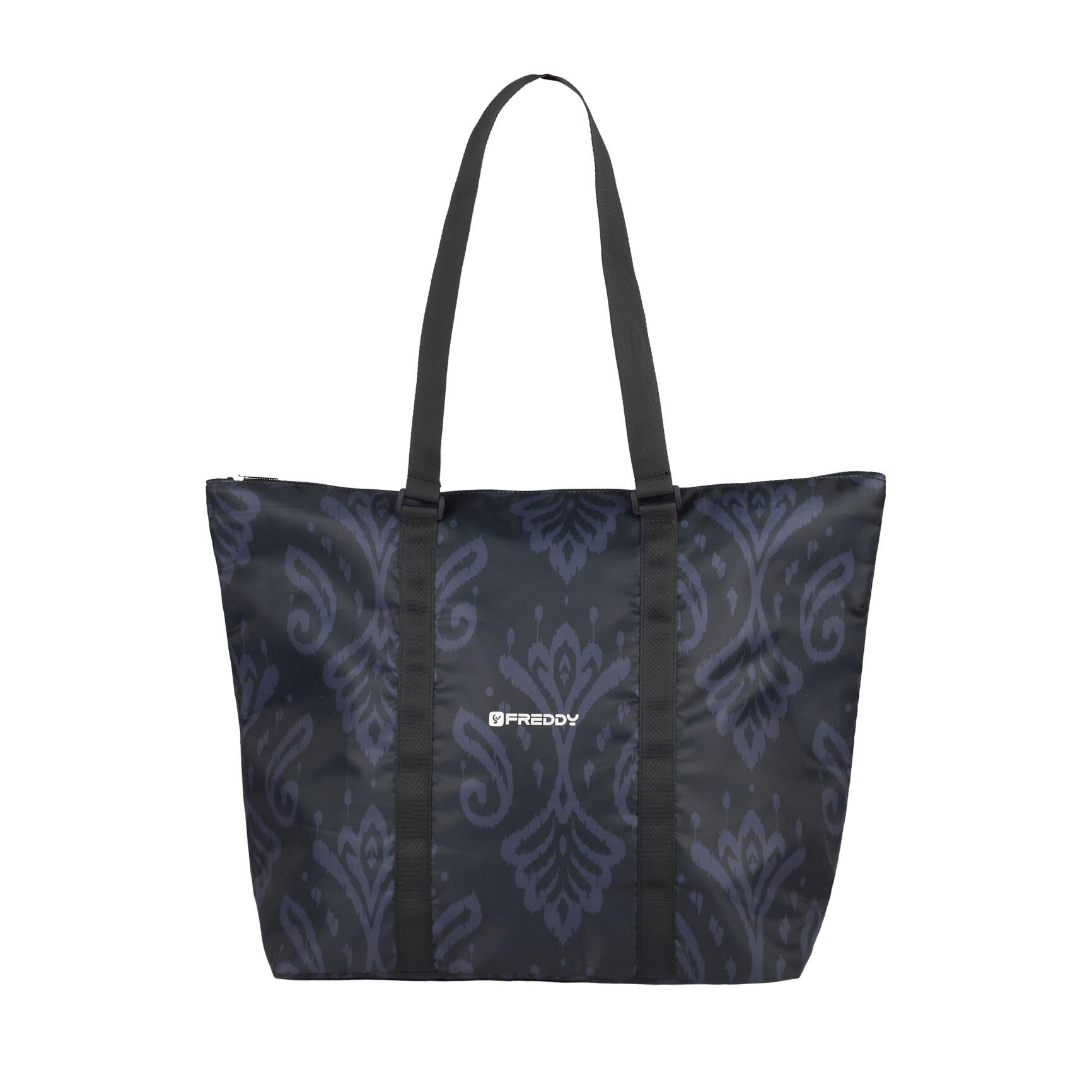 Freddy - Shopping Bag À Imprimé Floral Avec Fermeture À Glissière - Sac De Sport - Bleu|noir - Taille Unique - Decathlon