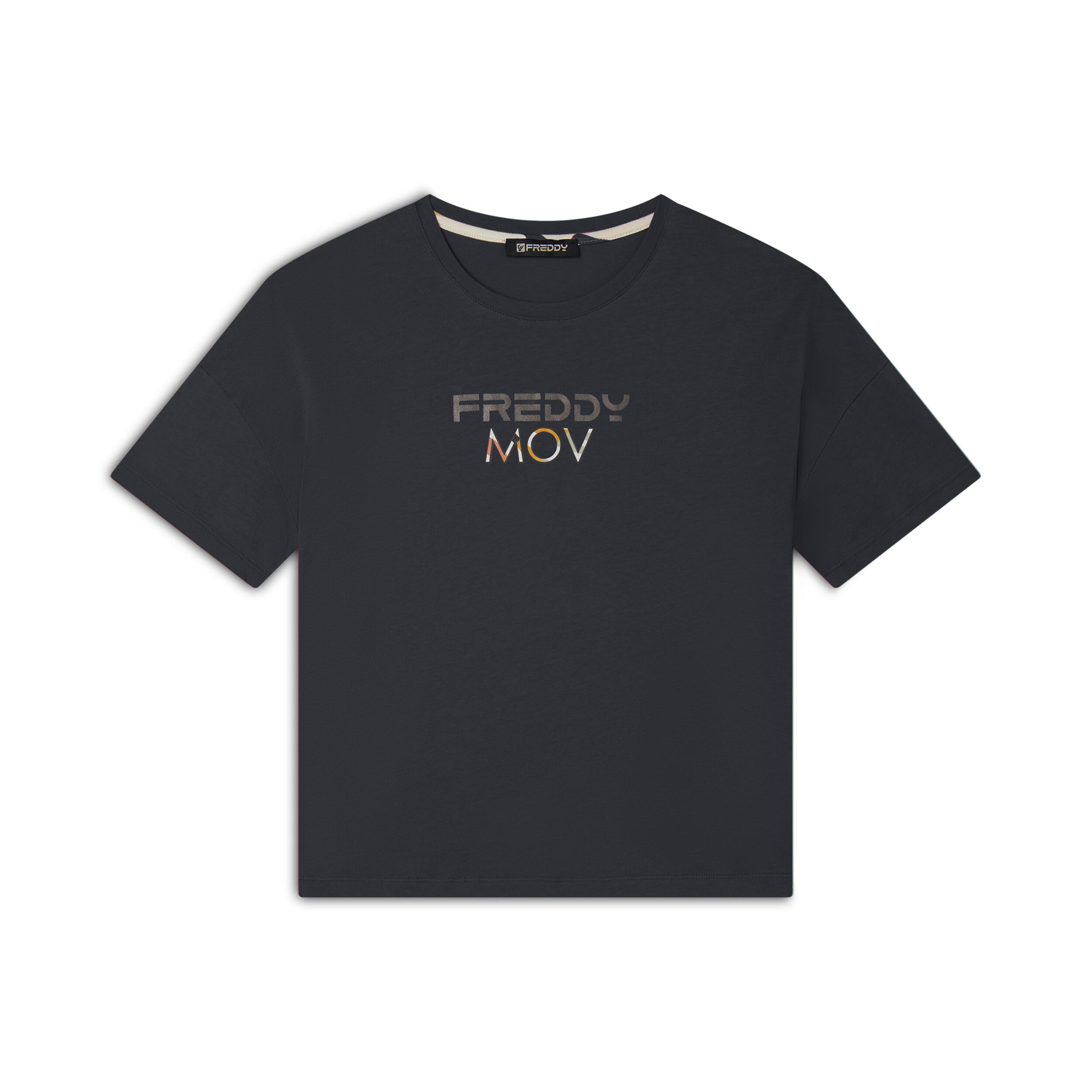 FREDDY T-shirt Cropped con Spacchi Laterali