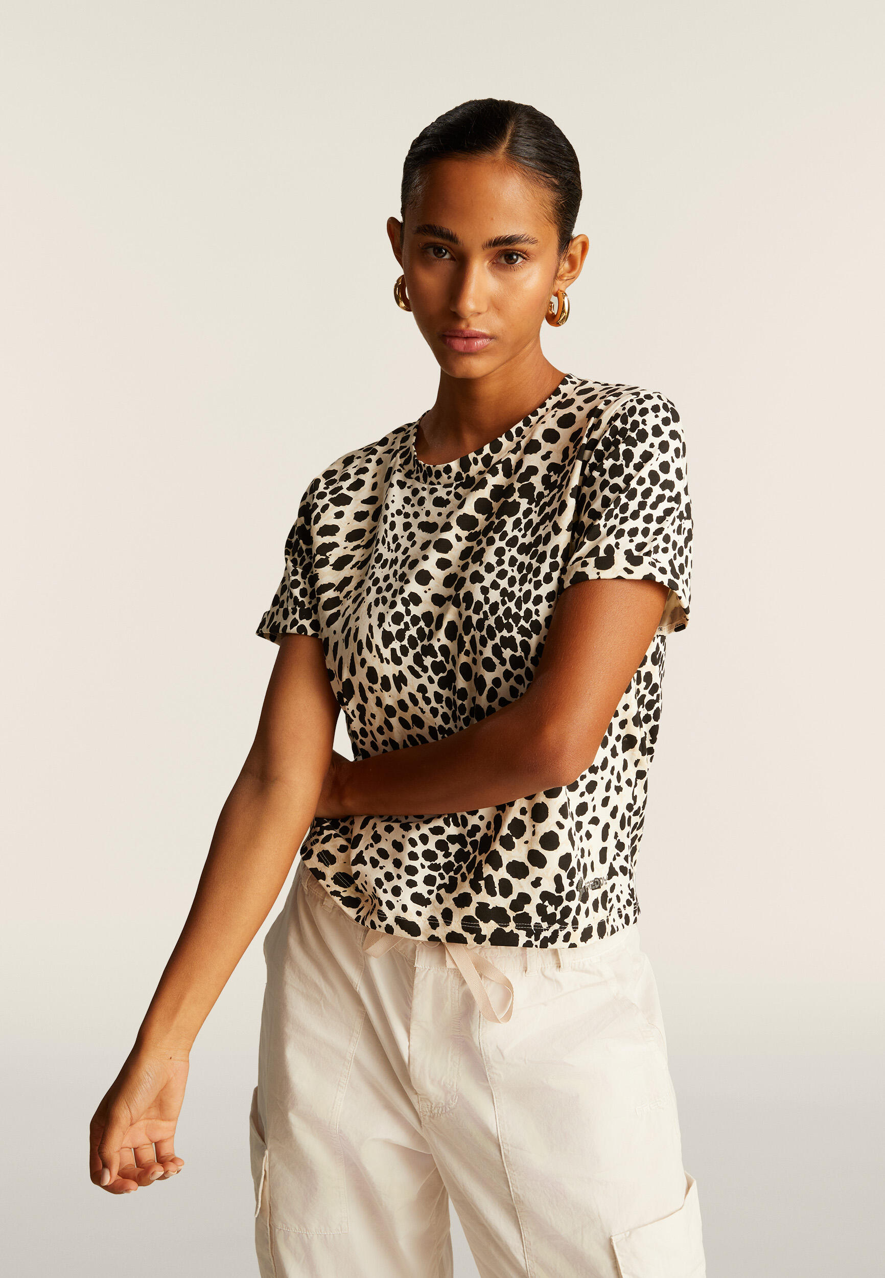 T-shirt regular fit in jersey animalier 2/5