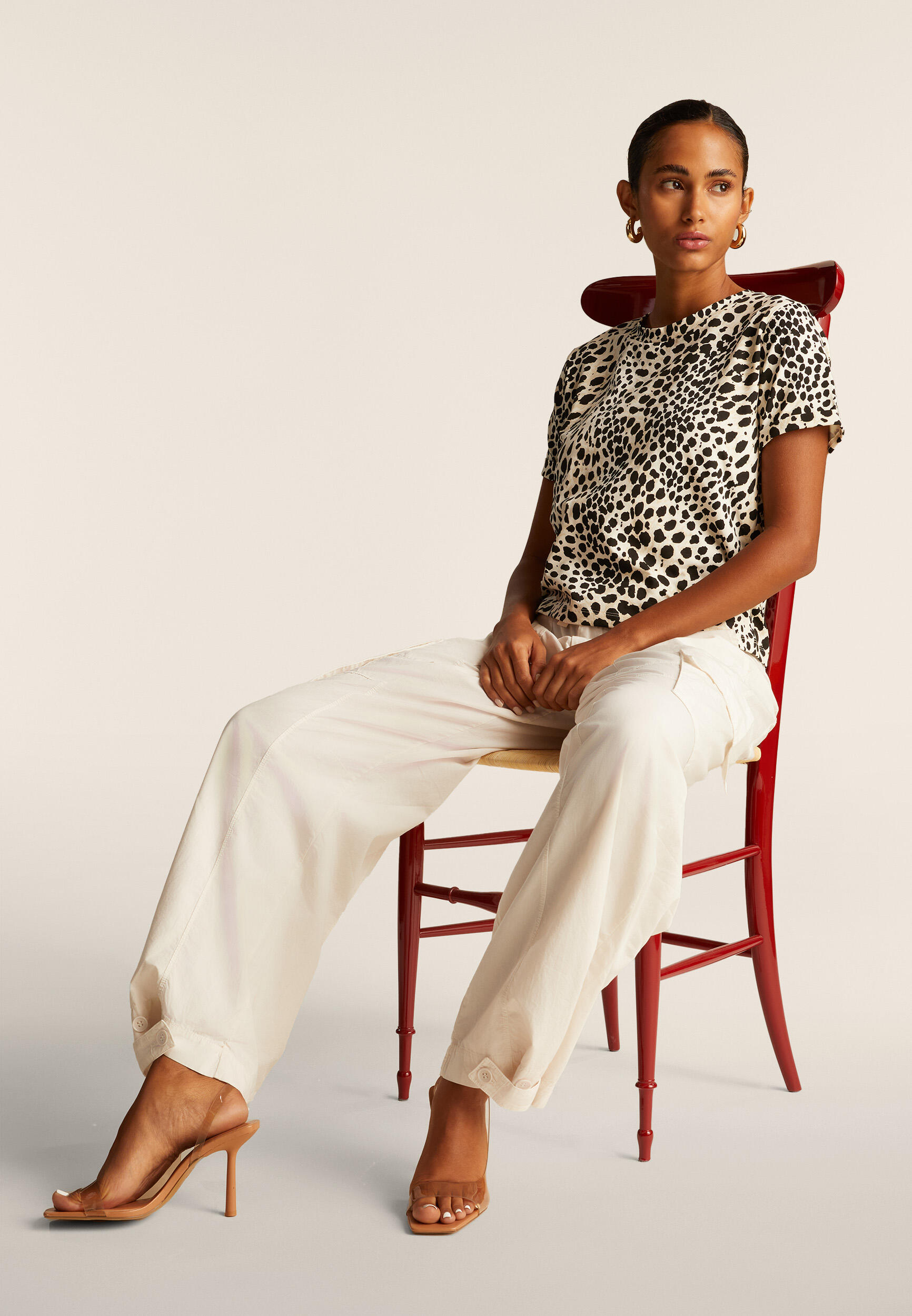 T-shirt regular fit in jersey animalier 5/5