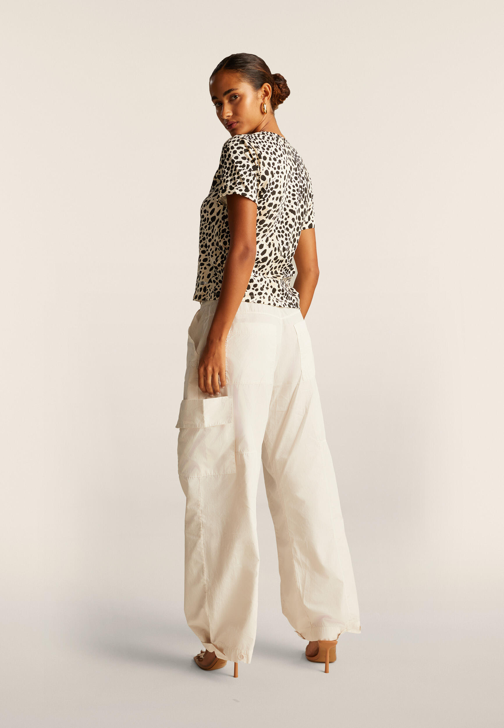 T-shirt regular fit in jersey animalier 3/5