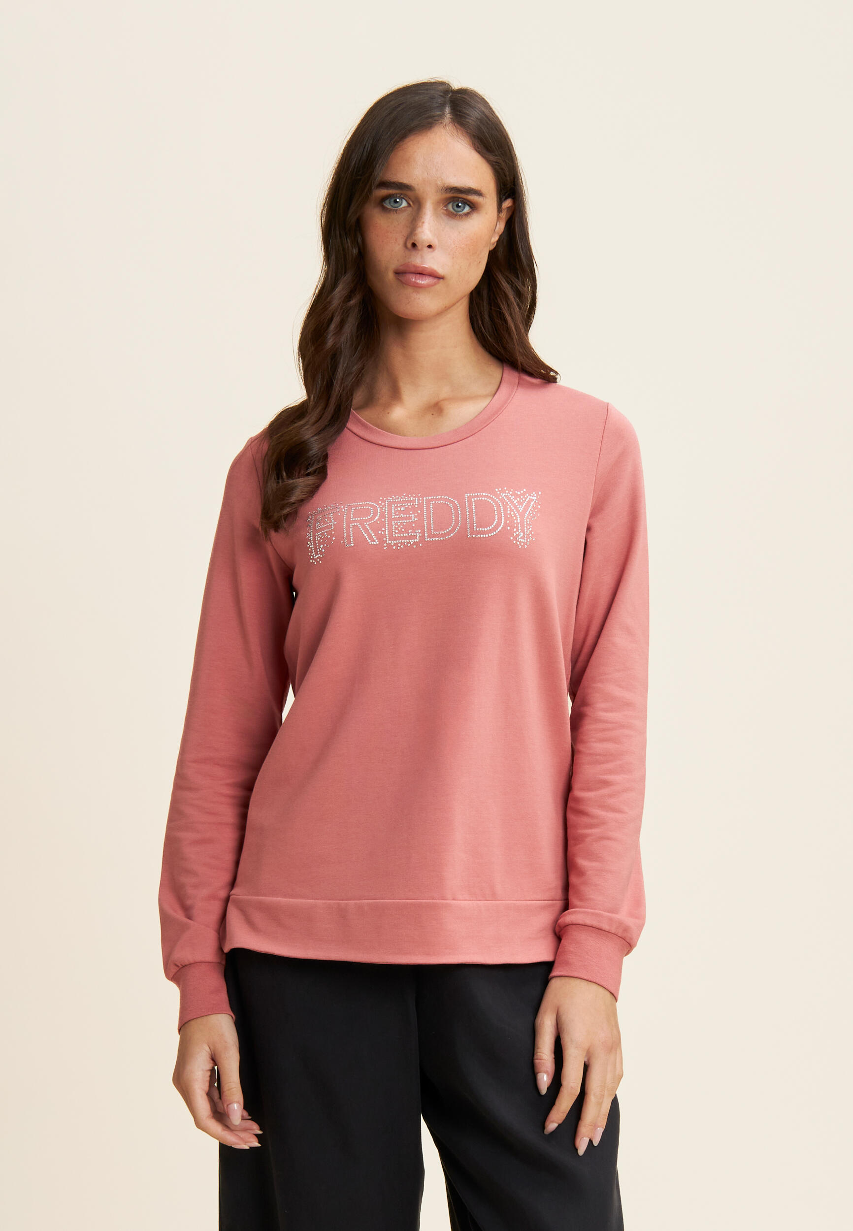 Sweat-shirt à col ras du cou avec le logo FREDDY en paillettes 2/5