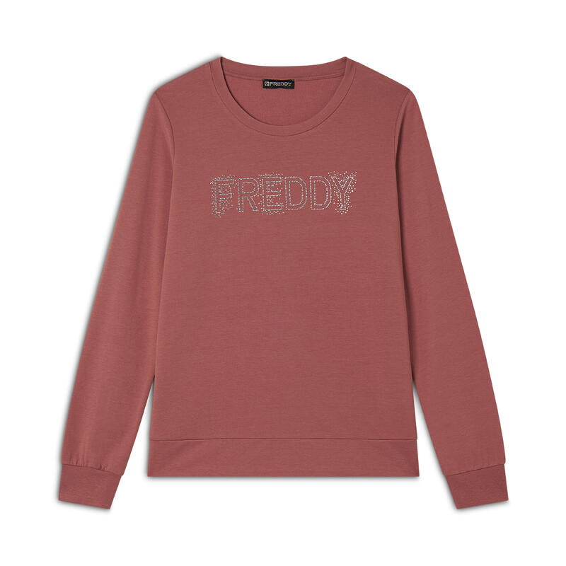 Sweat-shirt à col ras du cou avec le logo FREDDY en paillettes