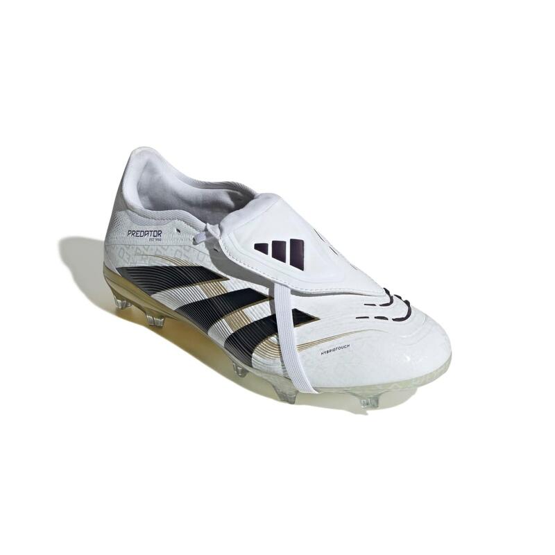 Crampons Adidas Predator Pro languette rabattue FG Blanc, noir et doré