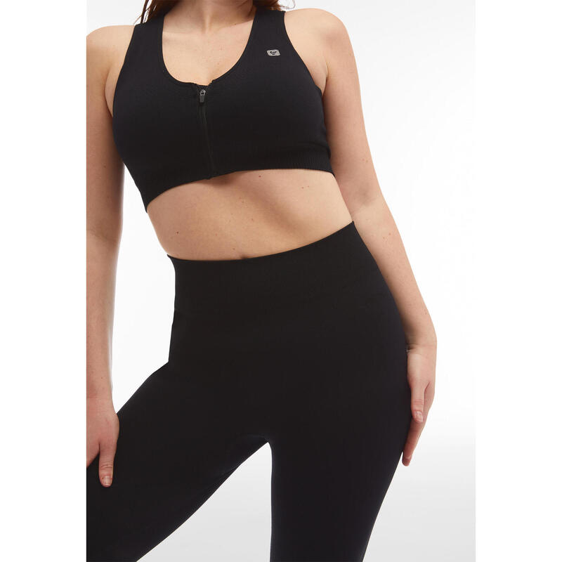 Legging sans couture avec taille haute côtelée et longueur 7/8