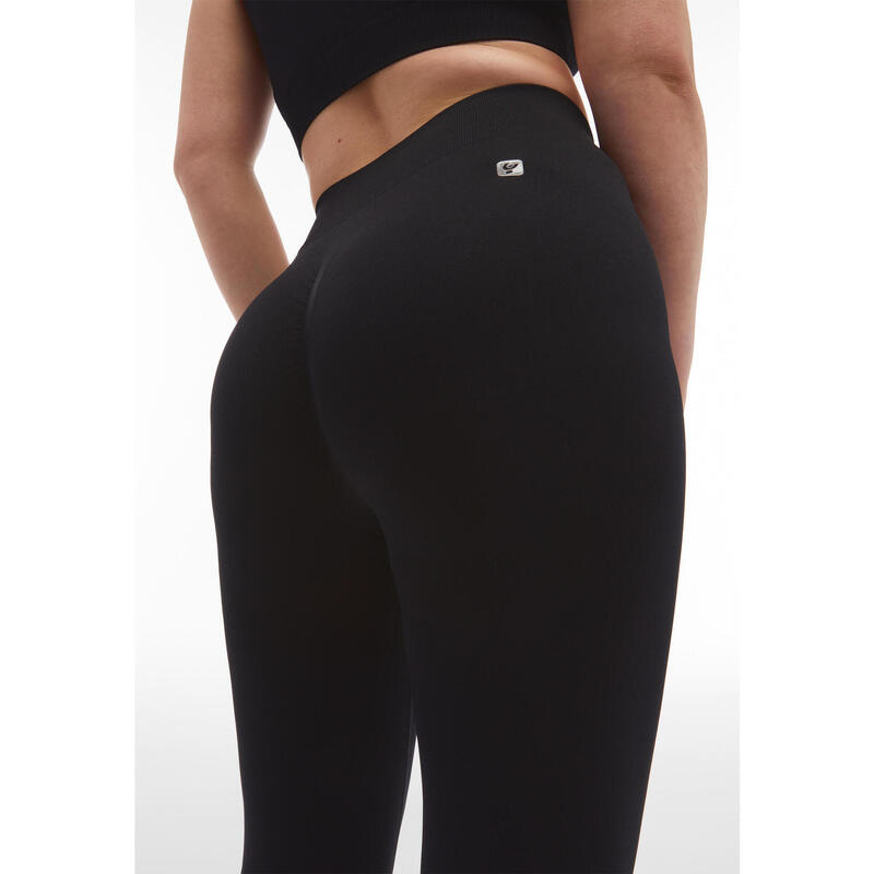Legging sans couture avec taille haute côtelée et longueur 7/8