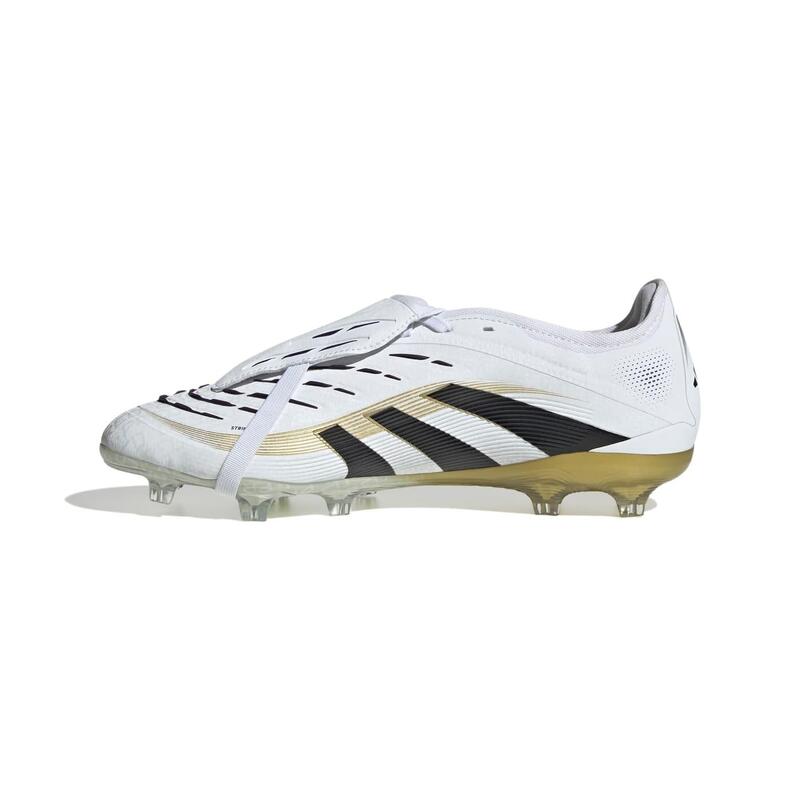 Crampons Adidas Predator Pro languette rabattue FG Blanc, noir et doré