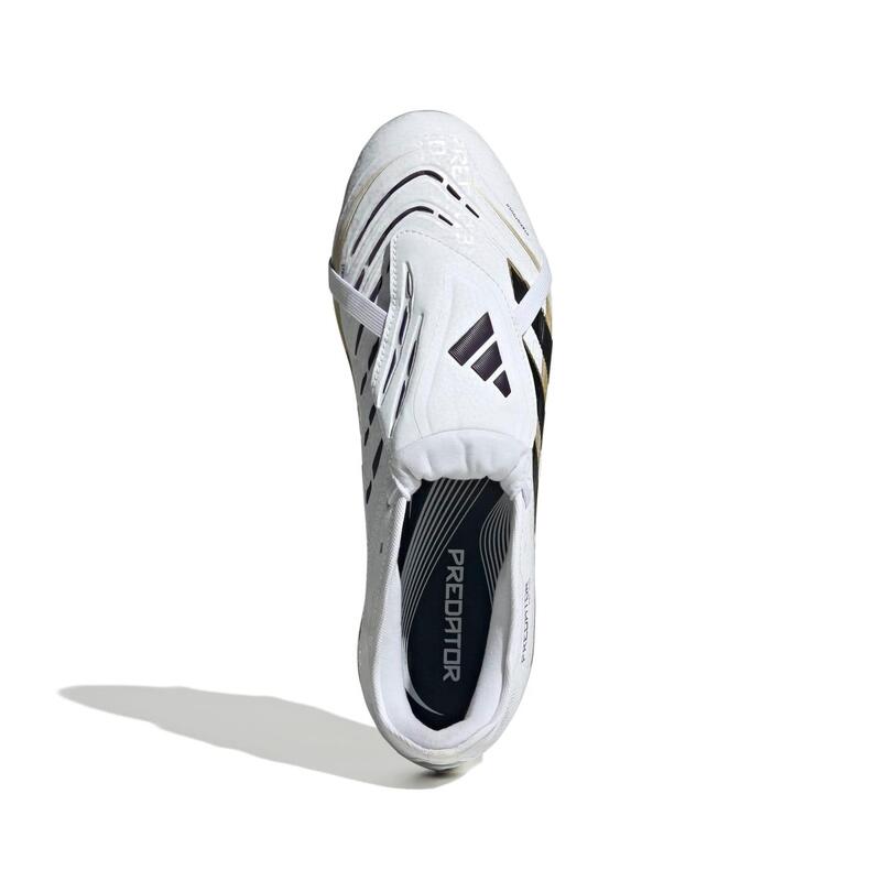 Crampons Adidas Predator Pro languette rabattue FG Blanc, noir et doré