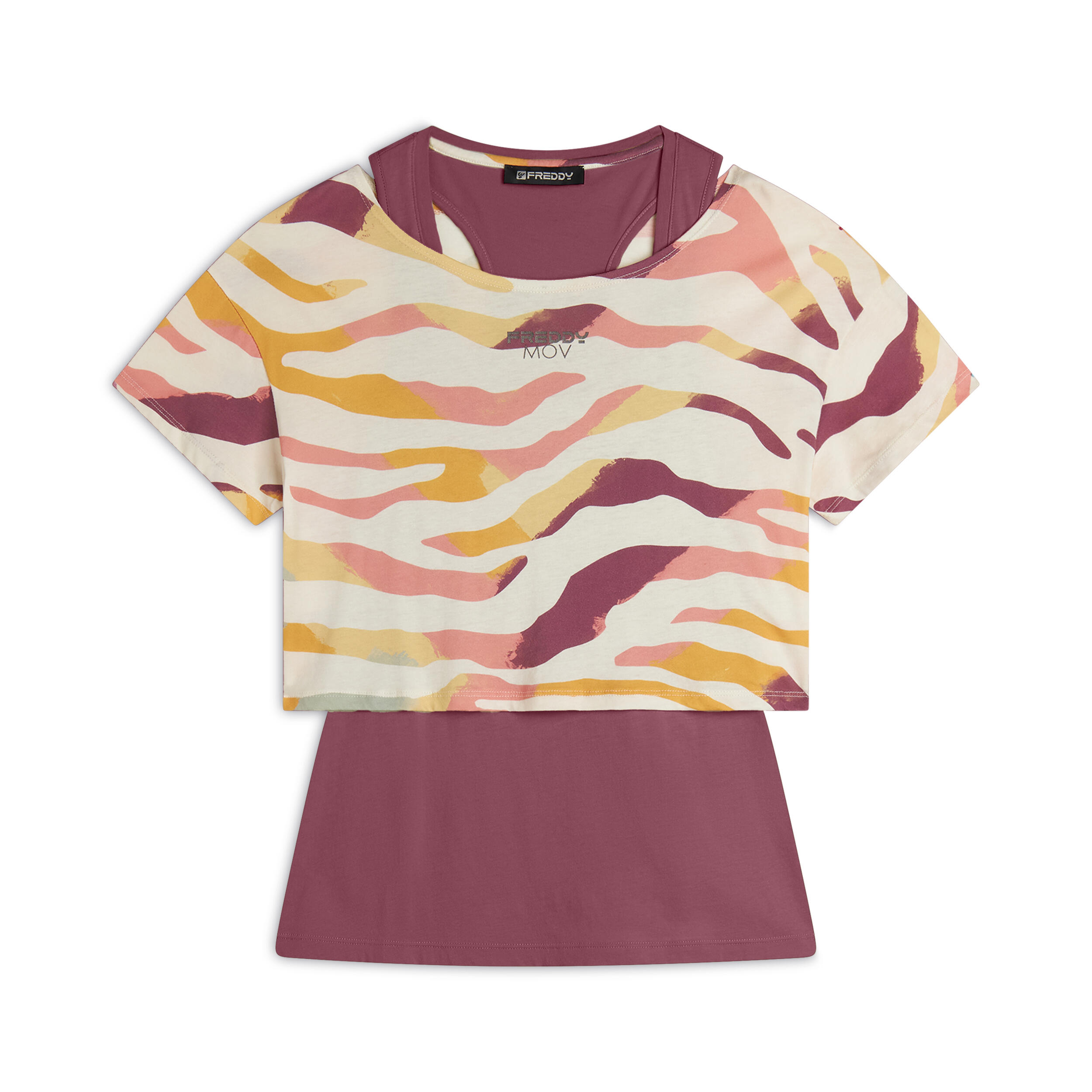 FREDDY Set T-shirt Cropped multicolore e Canotta