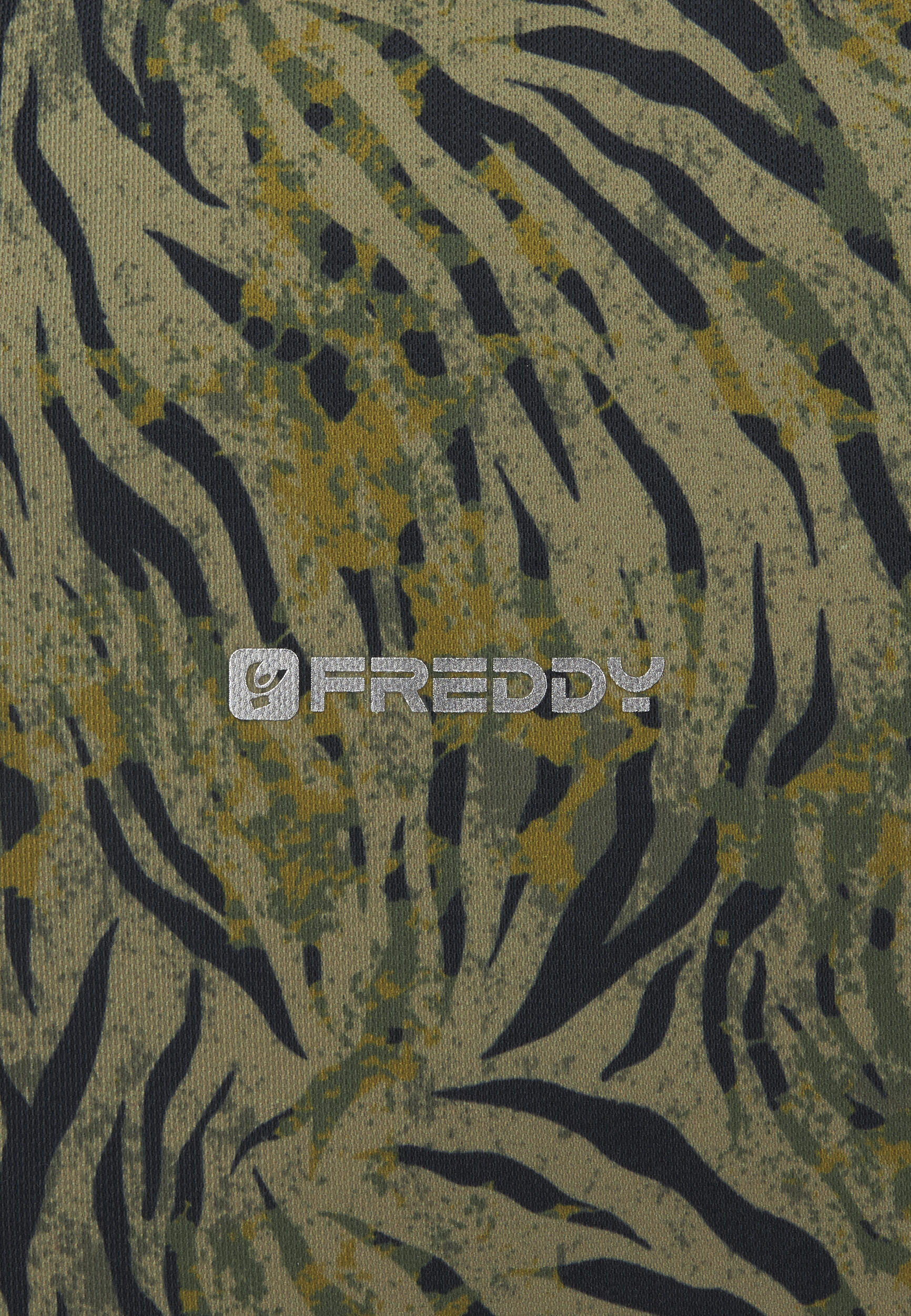 Borsa Shopper in canvas animalier con zip 2/3