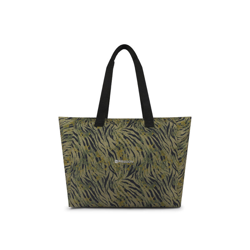 Shopping bag en toile à imprimé animal avec fermeture à glissière