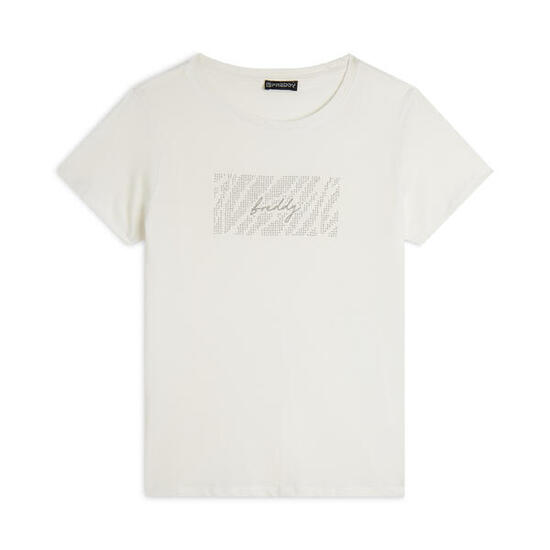 T-shirt in cotone Supima con logo e borchiette